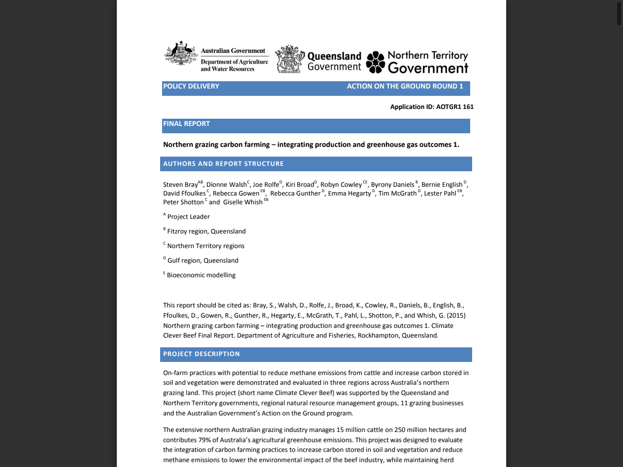 Preview of Northern grazing carbon farming – integrating production and greenhouse gas outcomes 1 - FutureBeef