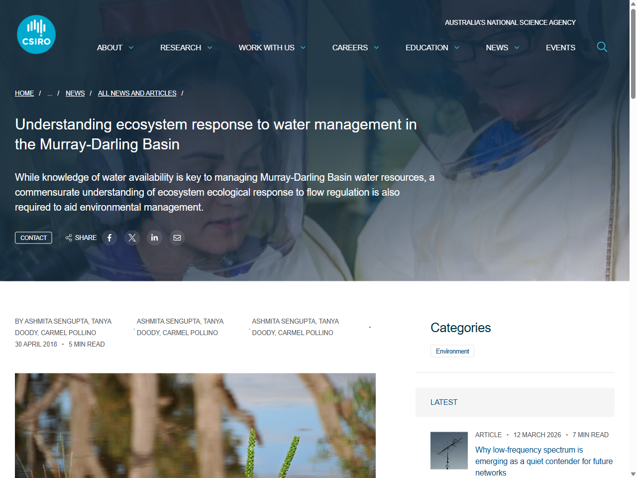 Preview of Understanding ecosystem response to water management in the Murray-Darling Basin, accessed July 20, 2025