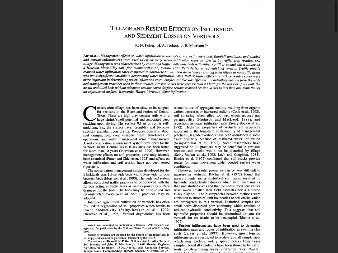 Preview of Soil water measurement and management on Vertisols in Queensland, Australia, accessed July 18, 2025, 