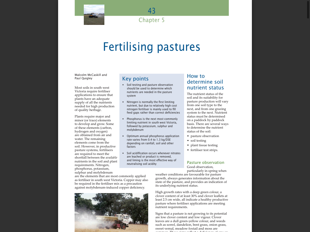 Preview of Fertilising Pastures - Soil Health Knowledgebase, accessed July 10, 2025