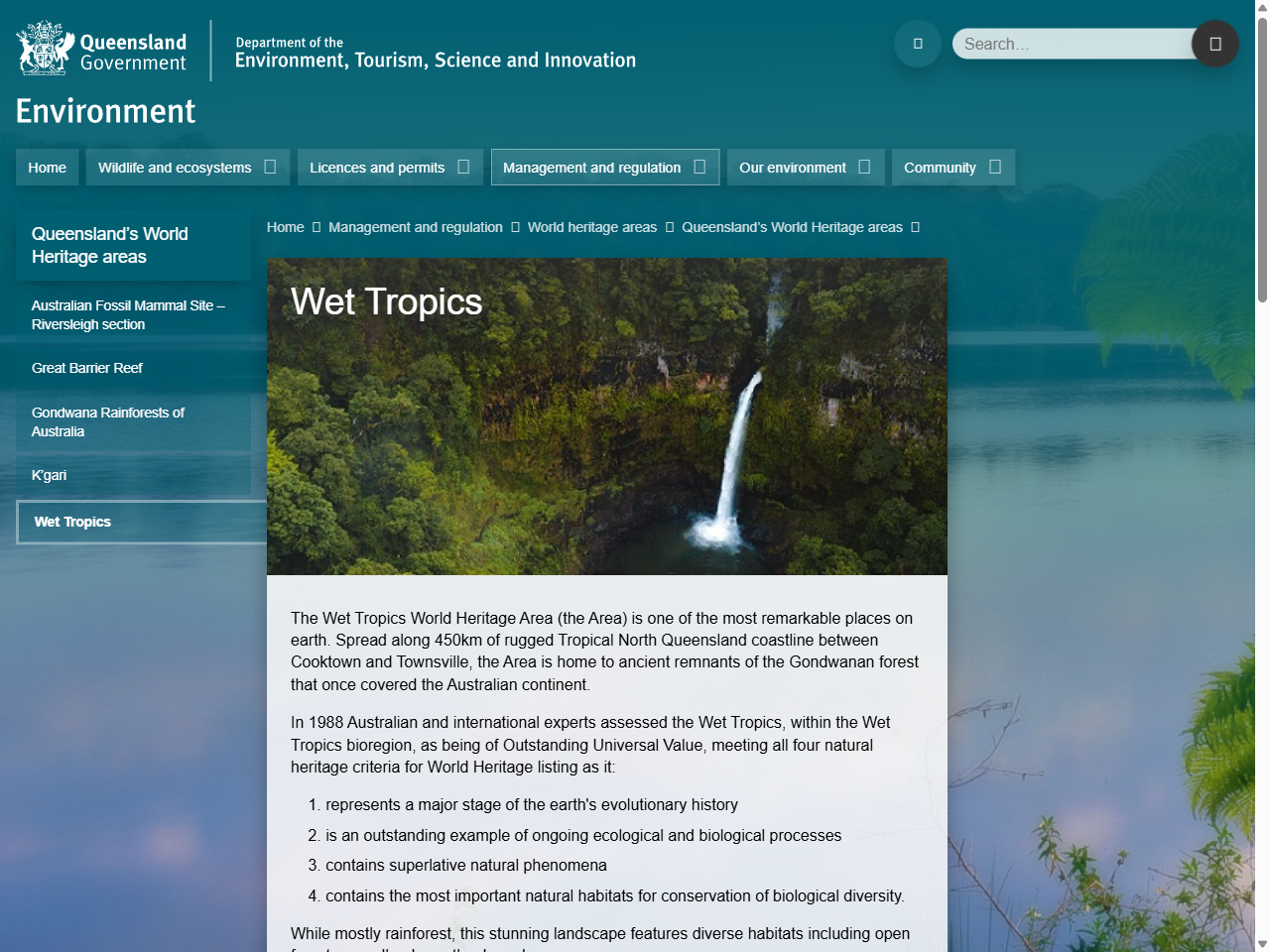 Preview of Wet Tropics - Queensland Environment Department, accessed July 20, 2025, 
