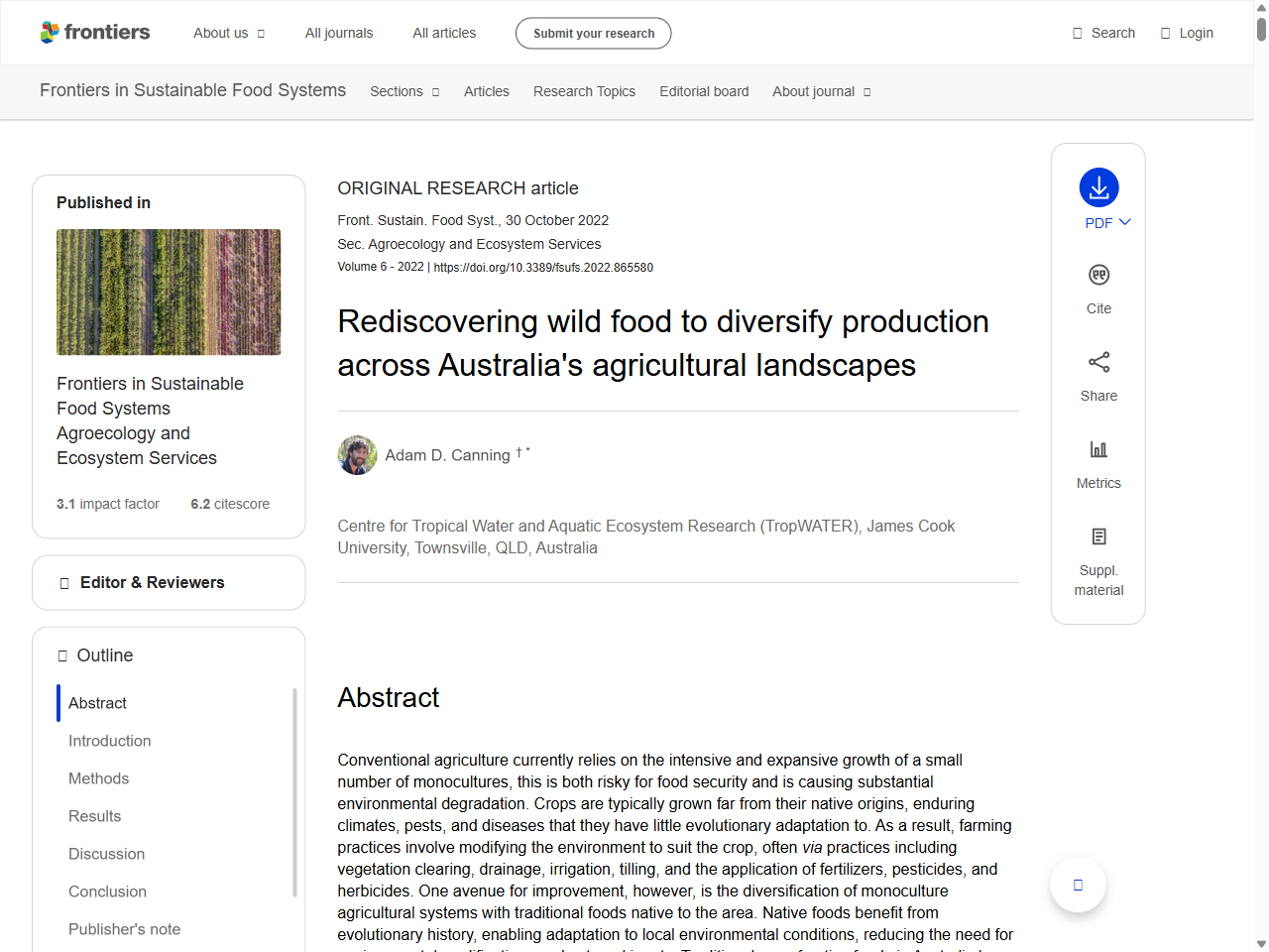 Preview of Rediscovering wild food to diversify production across Australia's agricultural landscapes, accessed July 25, 2025,