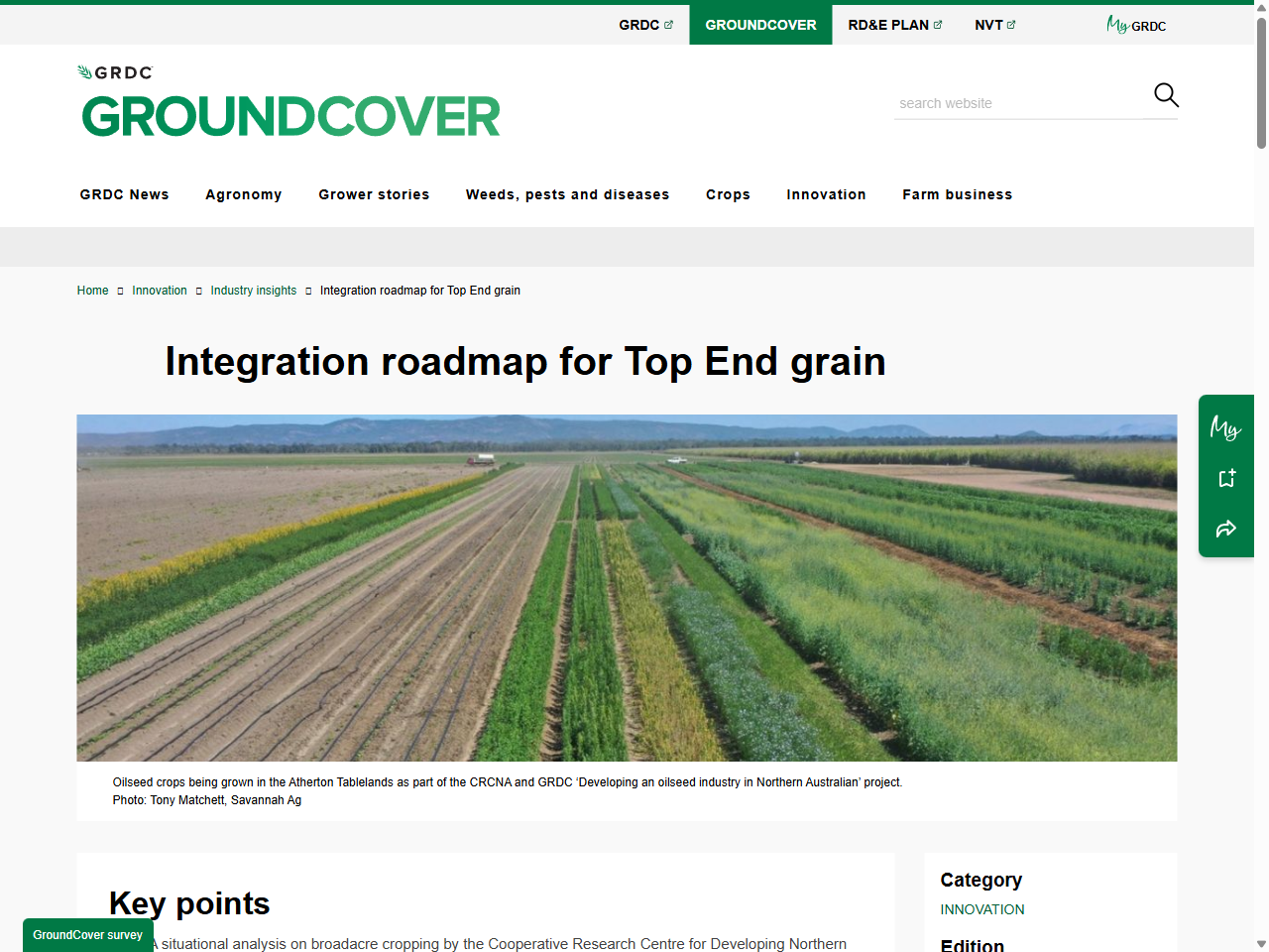 Preview of Integration roadmap for Top End grain | GroundCover - GRDC Ground Cover, accessed July 27, 2025