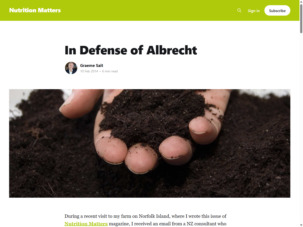 Preview of In Defense of Albrecht - Nutrition Matters, accessed July 25, 2025,