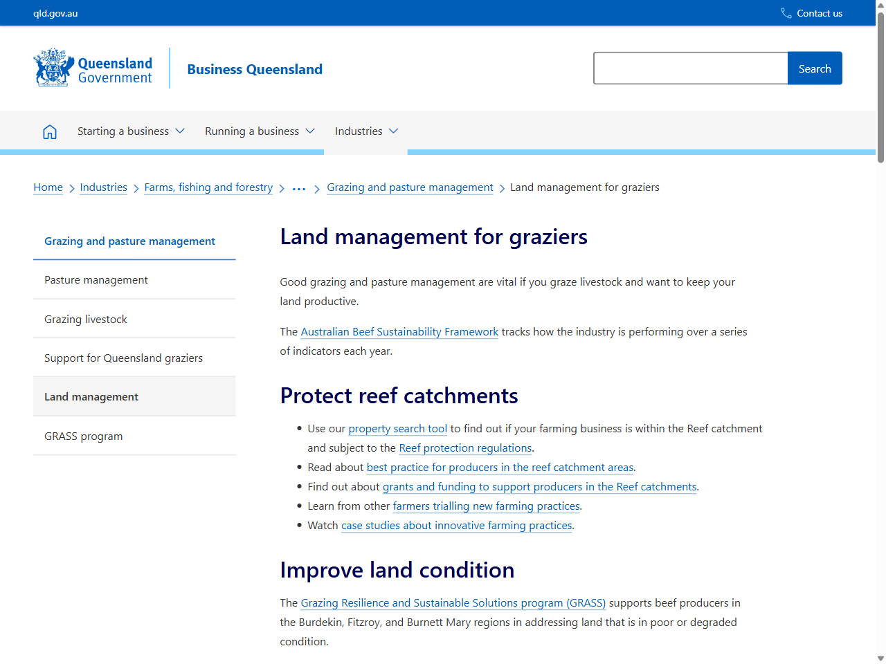 Preview of Land management for graziers | Business Queensland, accessed August 8, 2025