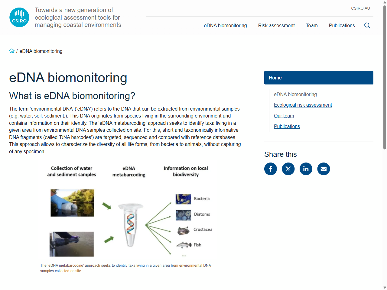 Preview of eDNA biomonitoring – Towards a new generation of ecological assessment tools for managing coastal environments - CSIRO Research, accessed August 10, 2025