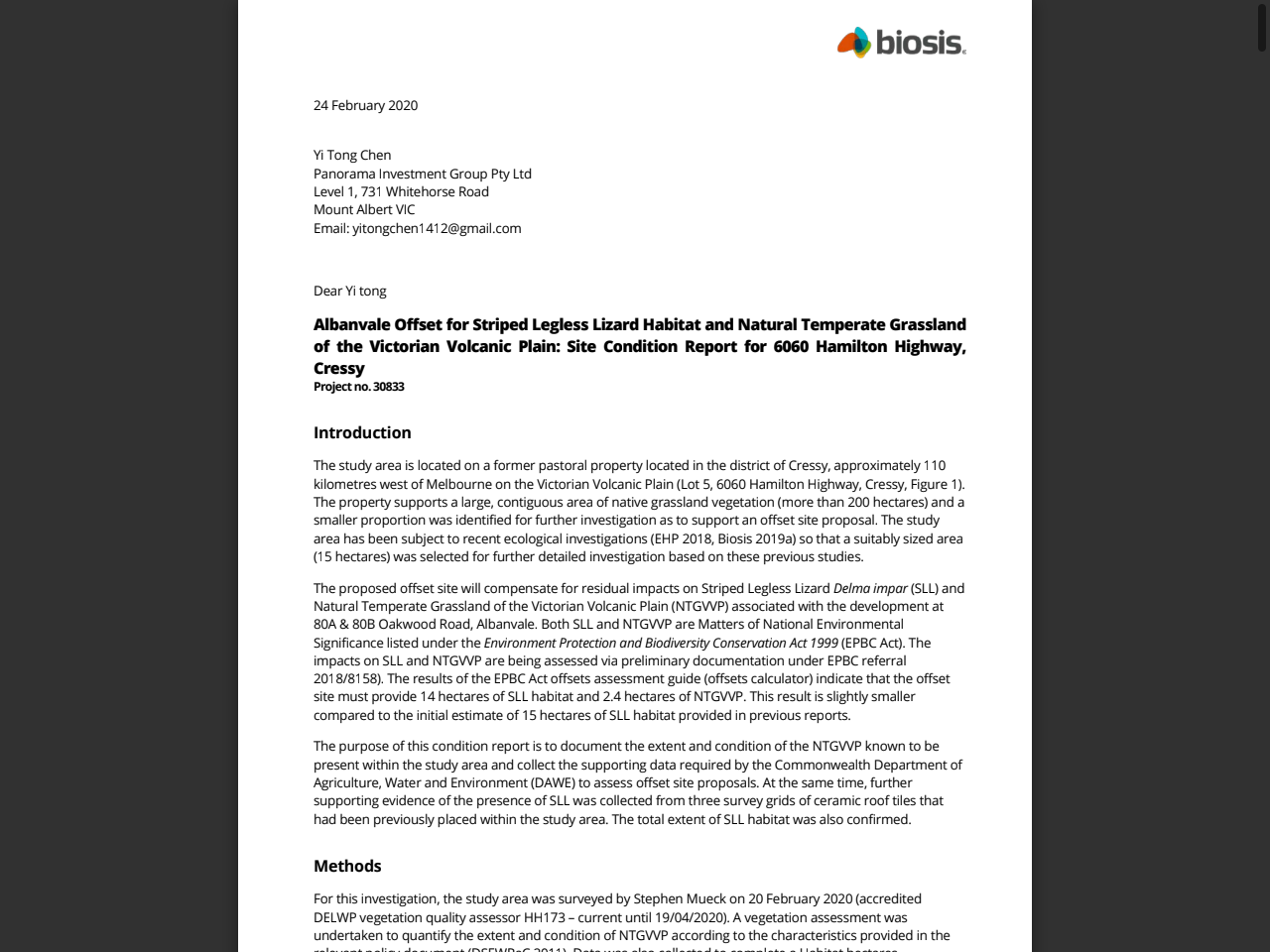 Preview of Cressy SLL Condition Assessment Report