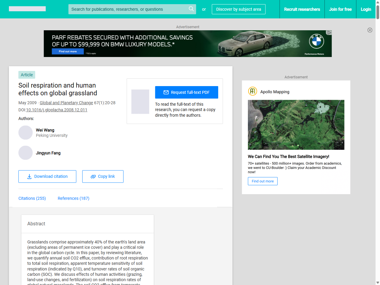 Preview of Soil respiration and human effects on global grassland | Request PDF - ResearchGate, accessed August 28, 2025,