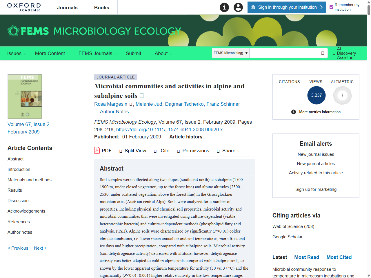 Preview of Microbial communities and activities in alpine and subalpine soils | FEMS Microbiology Ecology | Oxford Academic, accessed August 28, 2025,