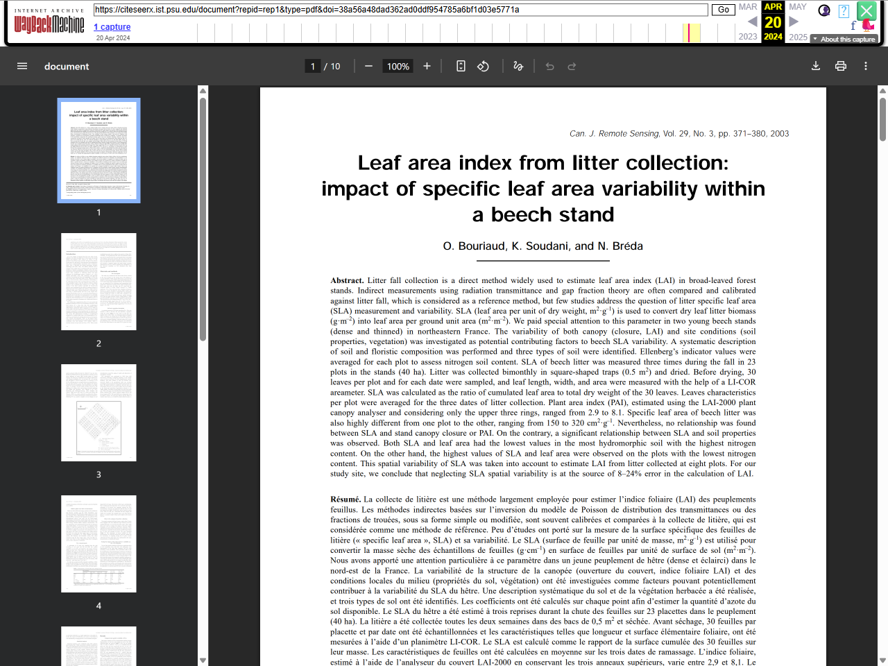 Preview of impact of specific leaf area variability within a beech stand - CiteSeerX, accessed July 13, 2025