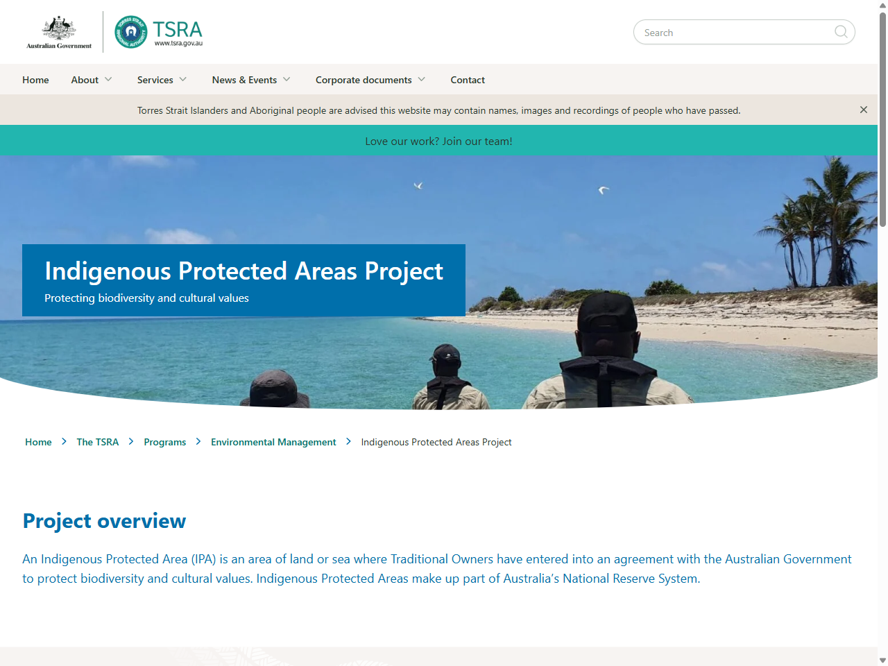 Preview of Indigenous Protected Areas Project | TSRA - Torres Strait Regional Authority, accessed August 2, 2025