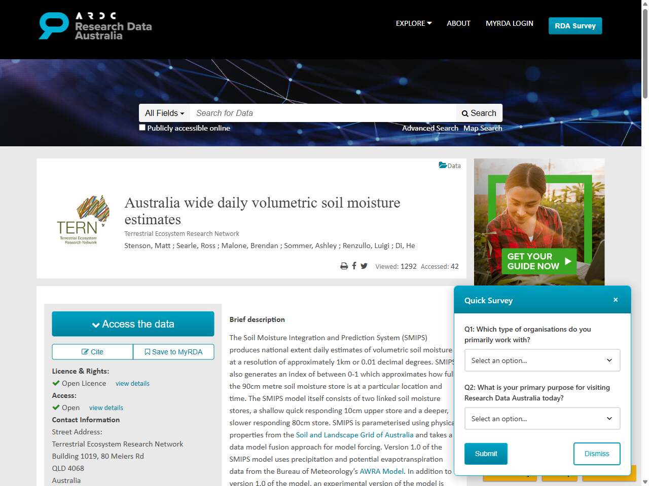 Preview of Australia wide daily volumetric soil moisture estimates