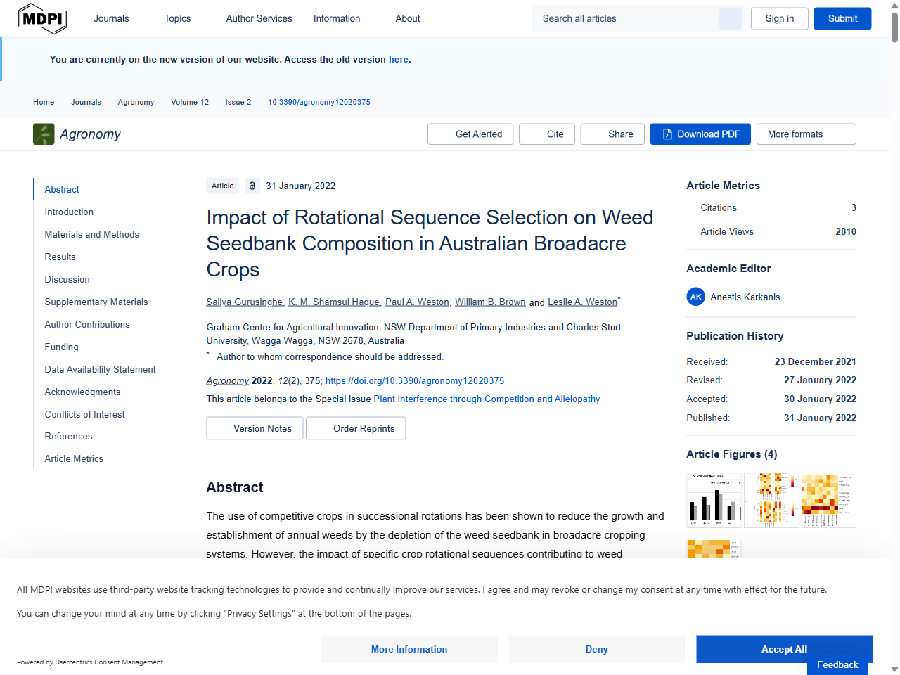 Preview of Impact of Rotational Sequence Selection on Weed Seedbank Composition in Australian Broadacre Crops - MDPI, accessed July 7, 2025