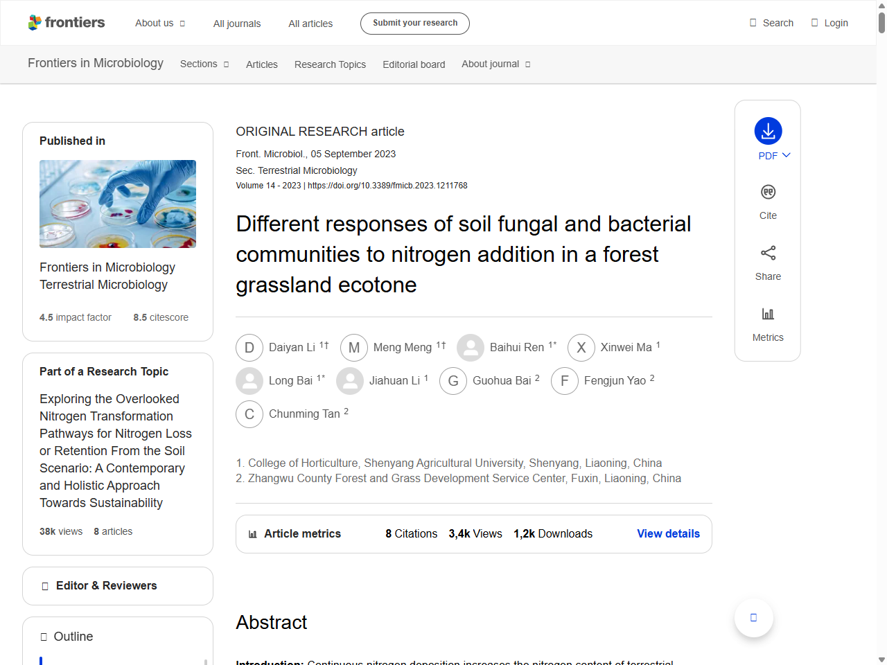 Preview of Effect of plant communities on bacterial and fungal communities in a Central European grassland - PMC