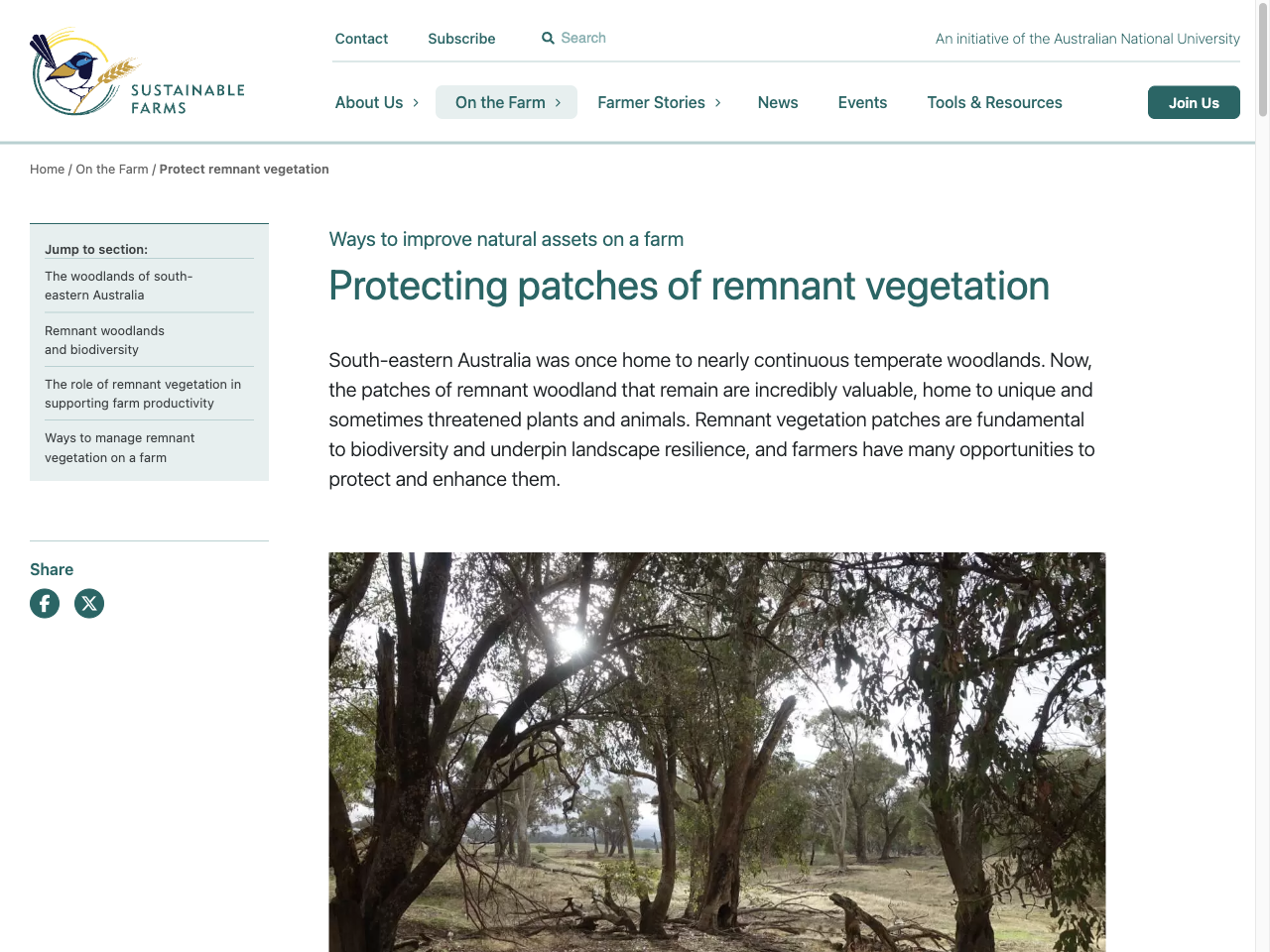 Preview of Protect remnant vegetation – ANU Sustainable Farms, accessed August 4, 2025