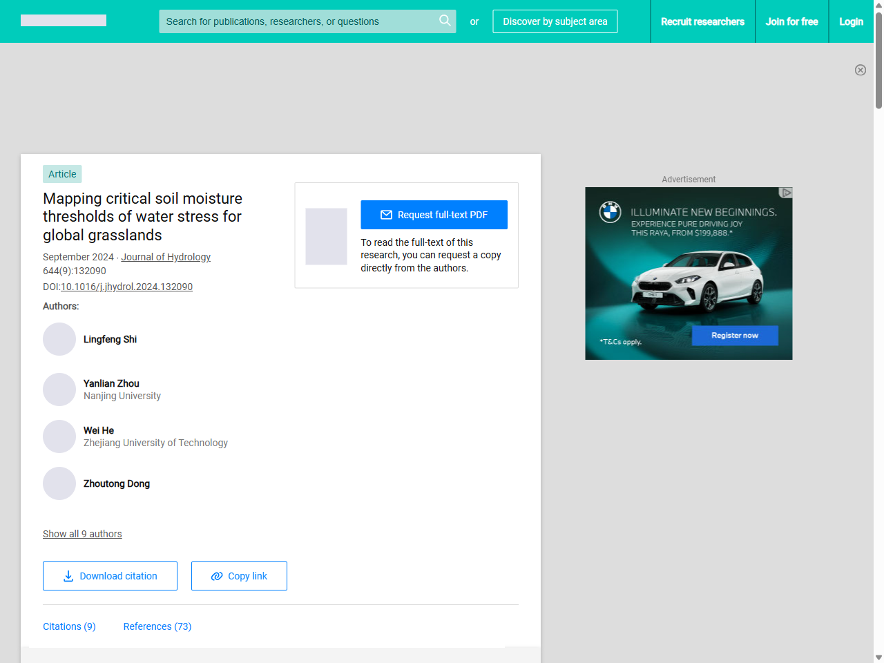 Preview of Mapping critical soil moisture thresholds of water stress for global grasslands | Request PDF, accessed July 19, 2025, 