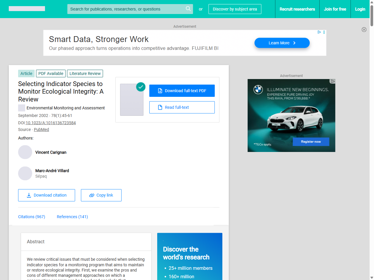 Preview of Selecting Indicator Species to Monitor Ecological Integrity: A Review - ResearchGate, accessed July 20, 2025, 