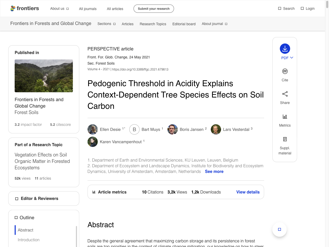 Preview of Pedogenic Threshold in Acidity Explains Context-Dependent Tree Species Effects on Soil Carbon - Frontiers, accessed July 30, 2025,