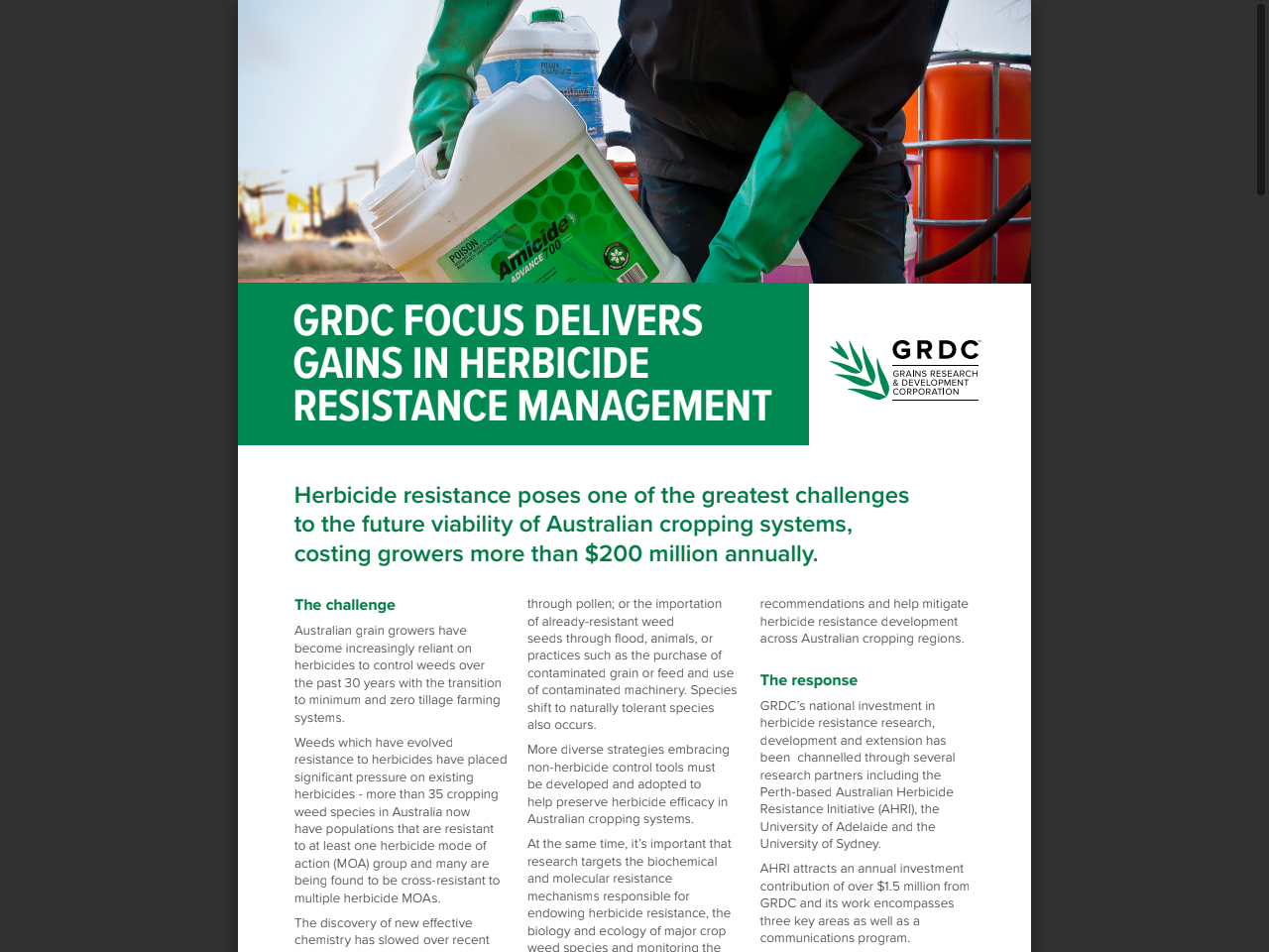Preview of GRDC FOCUS DELIVERS GAINS IN HERBICIDE RESISTANCE MANAGEMENT - WeedSmart, accessed July 7, 2025