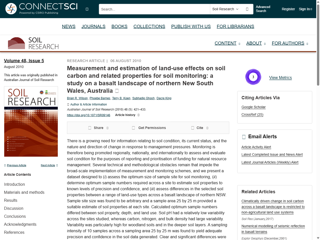 Preview of Soil Research - CSIRO PUBLISHING, accessed July 16, 2025,