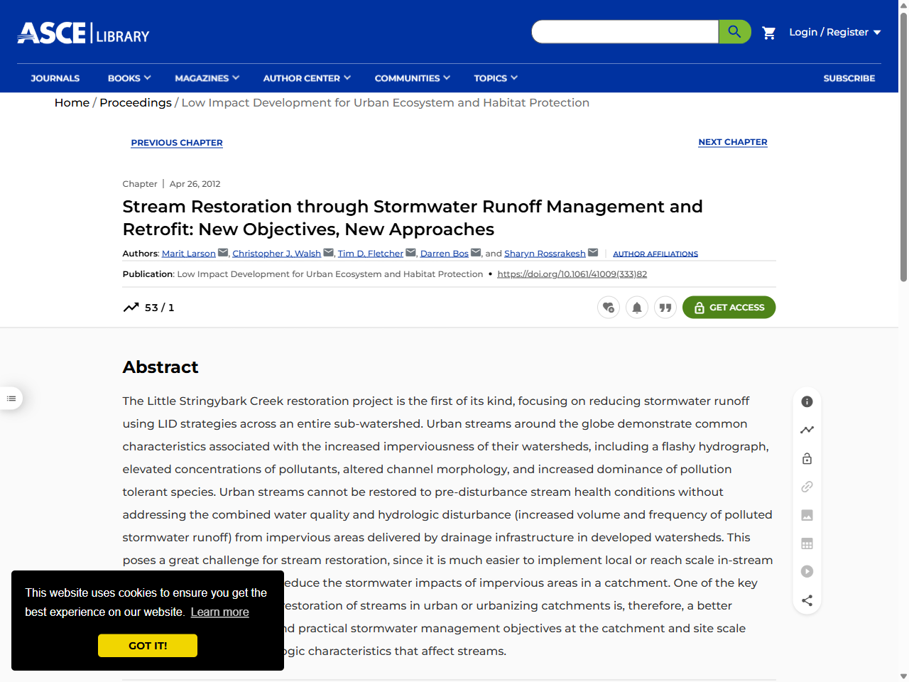 Preview of Stream Restoration through Stormwater Runoff Management and Retrofit: New Objectives, New Approaches | Proceedings | Vol , No - ASCE Library, accessed August 11, 2025, 