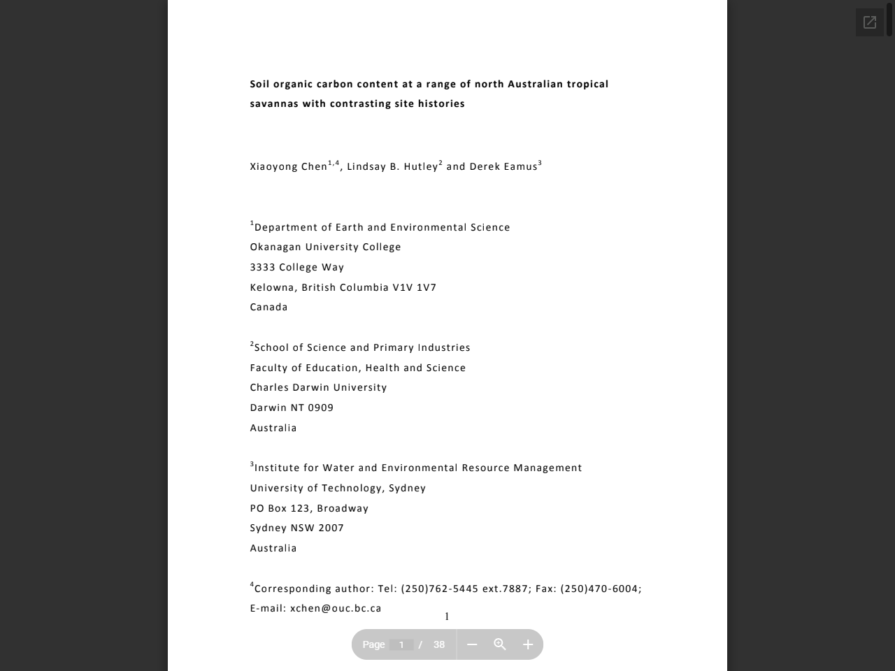 Preview of Soil organic carbon content at a range of north Australian tropical savannas with contrasting site histories - OPUS at UTS, accessed May 16, 2025,