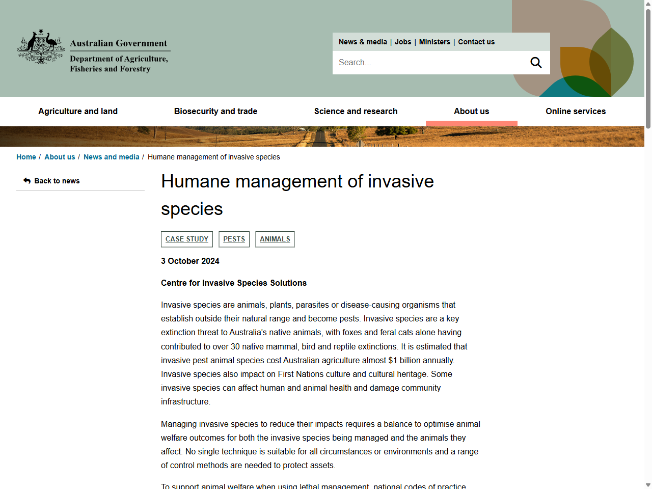 Preview of Humane management of invasive species - DAFF, accessed August 12, 2025,