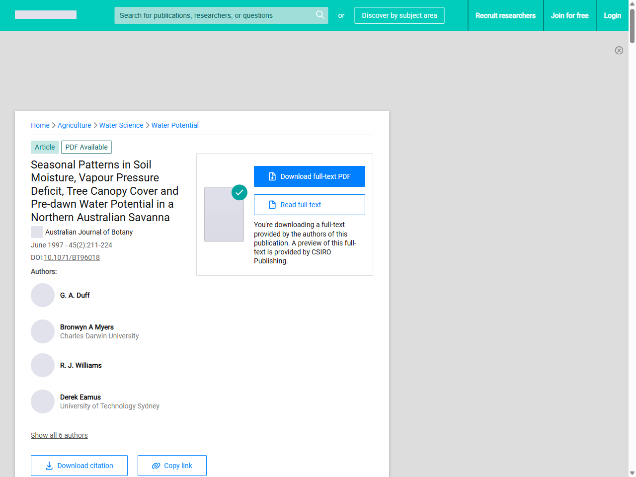 Preview of (PDF) Review of soil water models with respect to savanna ...