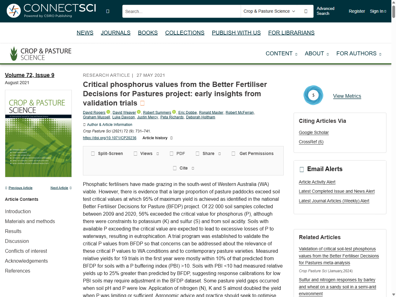 Preview of Critical phosphorus values from the Better Fertiliser Decisions for Pastures project: early insights from validation trials - CSIRO Publishing, accessed August 5, 2025,