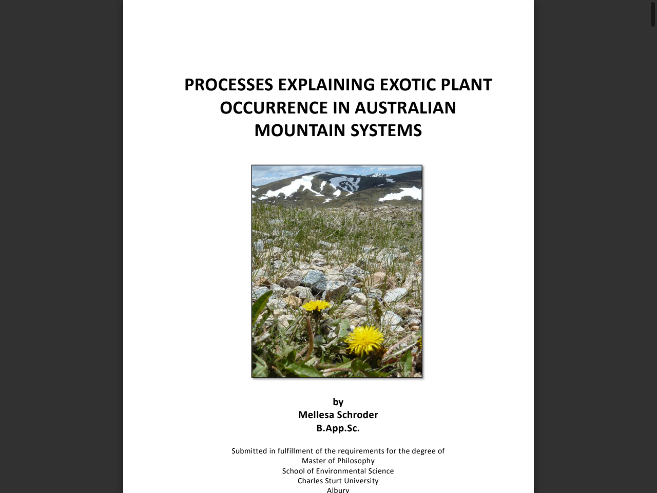 Preview of Pickering, C., & Johnston, F. M. (2014). Processes explaining exotic plant occurrence in Australian mountain systems. The Australian Alps National Parks.