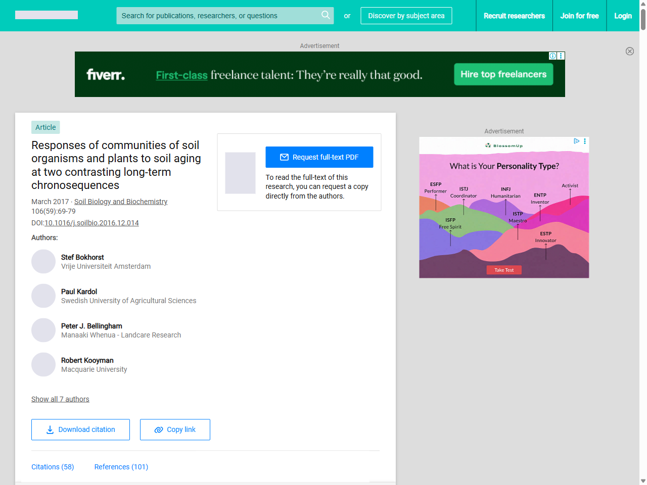Preview of Responses of communities of soil organisms and plants to soil aging at two contrasting long-term chronosequences | Request PDF - ResearchGate, accessed July 19, 2025, 