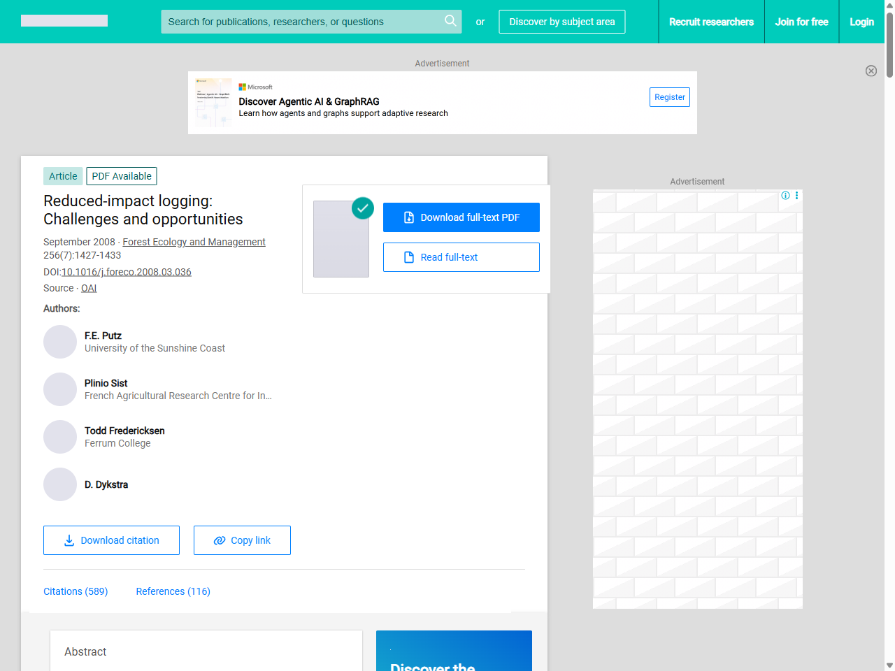 Preview of (PDF) Reduced-impact logging: Challenges and opportunities - ResearchGate, accessed July 31, 2025