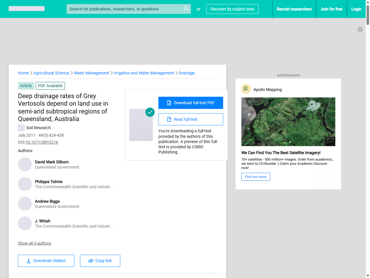 Preview of The effect of soil and pasture attributes on rangeland infiltration rates in northern Australia, accessed July 18, 2025, 