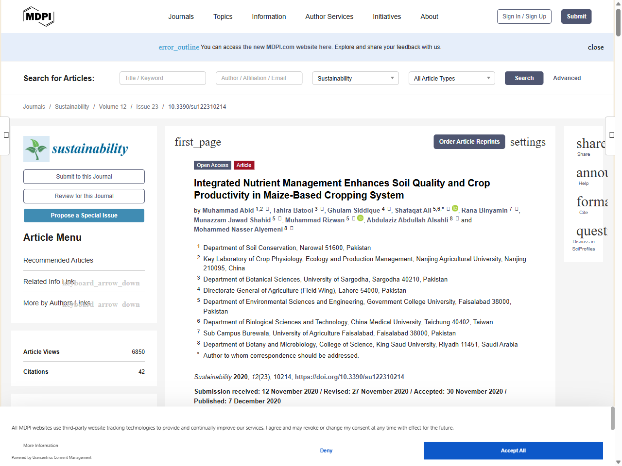 Preview of Integrated Nutrient Management Enhances Soil Quality and Crop Productivity in Maize-Based Cropping System - MDPI