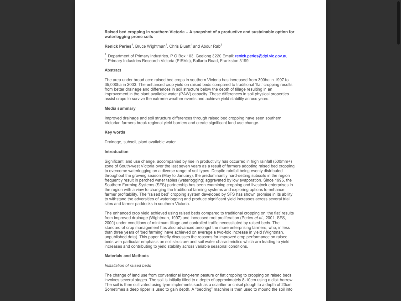 Preview of Raised bed cropping in southern Victoria – A snapshot of a productive and sustainable option for waterlogging prone soils - Agronomy Australia Proceedings, accessed July 19, 2025, 