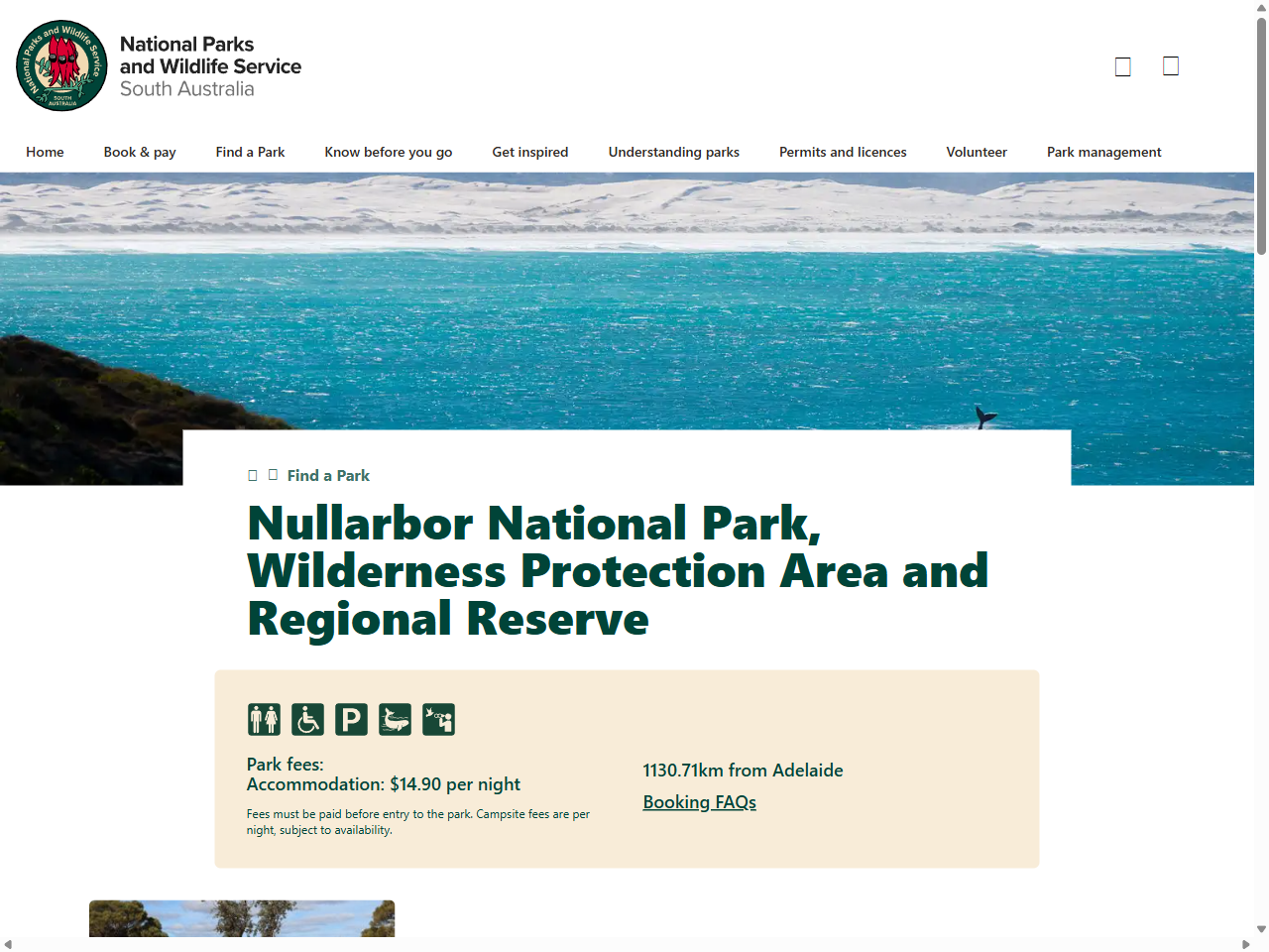 Preview of Nullarbor National Park, Wilderness Protection Area and Regional Reserve, accessed July 27, 2025