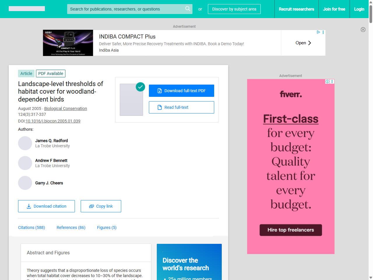 Preview of Landscape-level thresholds of habitat cover for woodland-dependent birds - ResearchGate