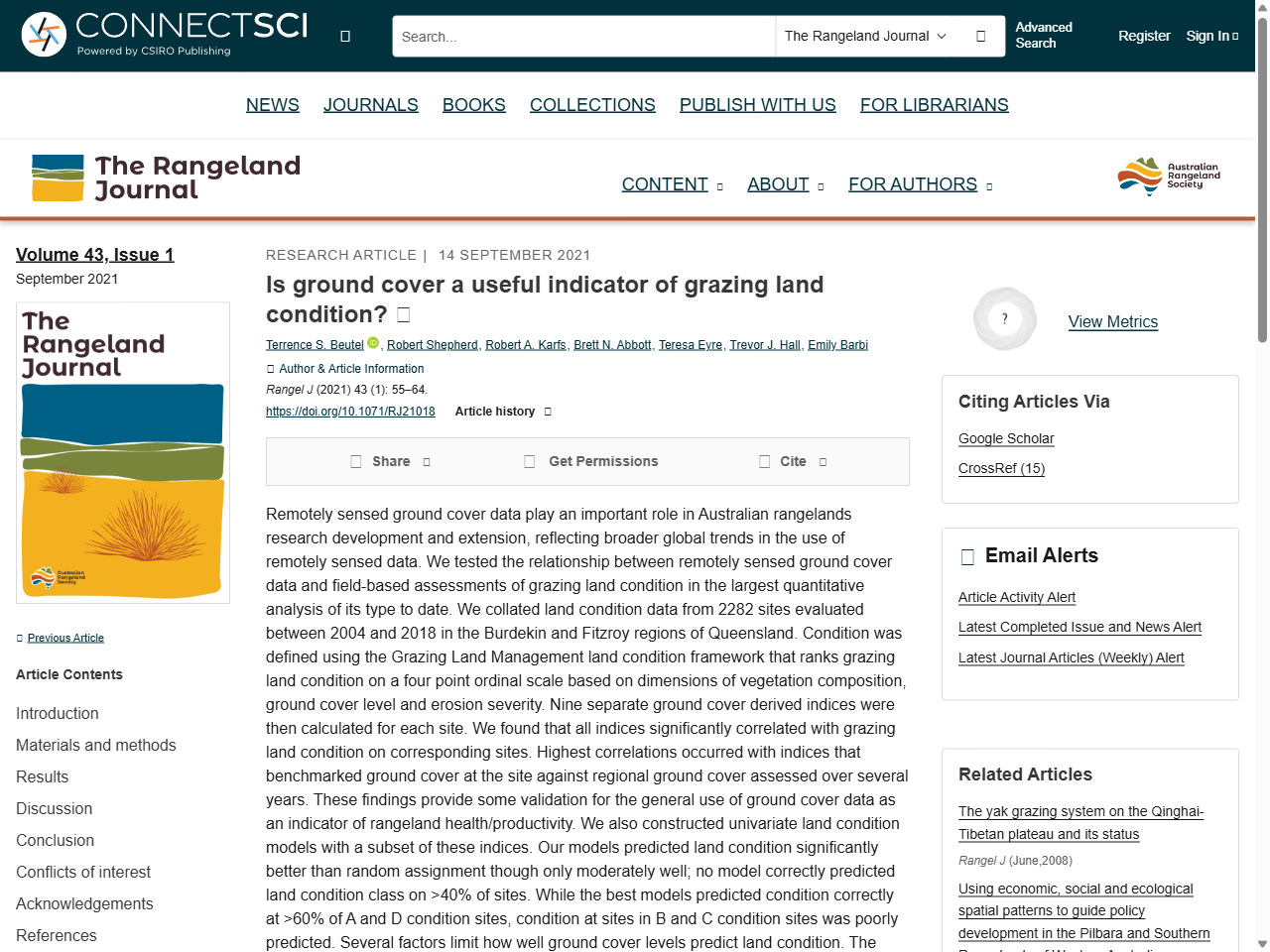 Preview of Is ground cover a useful indicator of grazing land condition? - CSIRO Publishing
