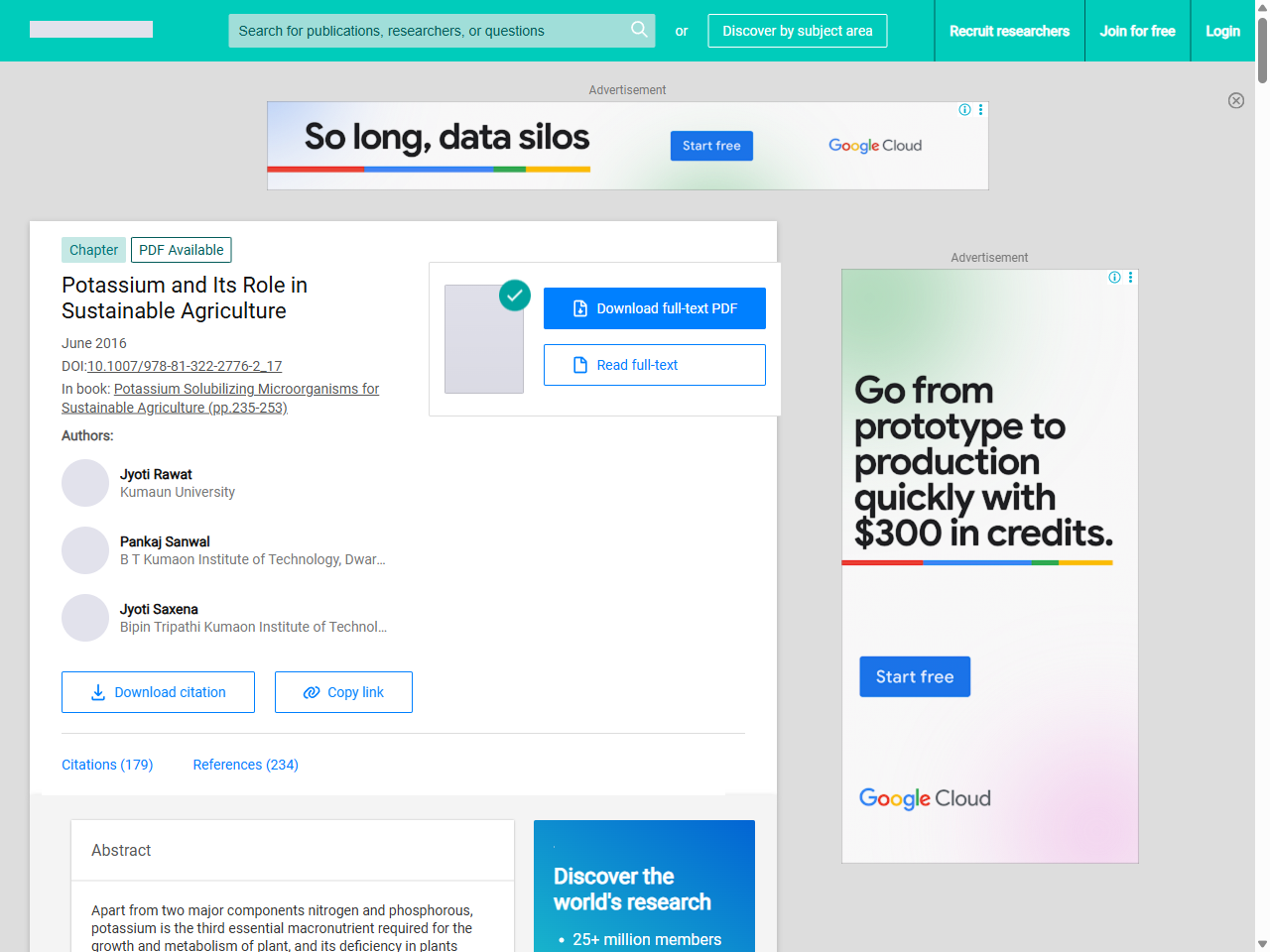 Preview of Potassium and Its Role in Sustainable Agriculture - ResearchGate, accessed August 9, 2025