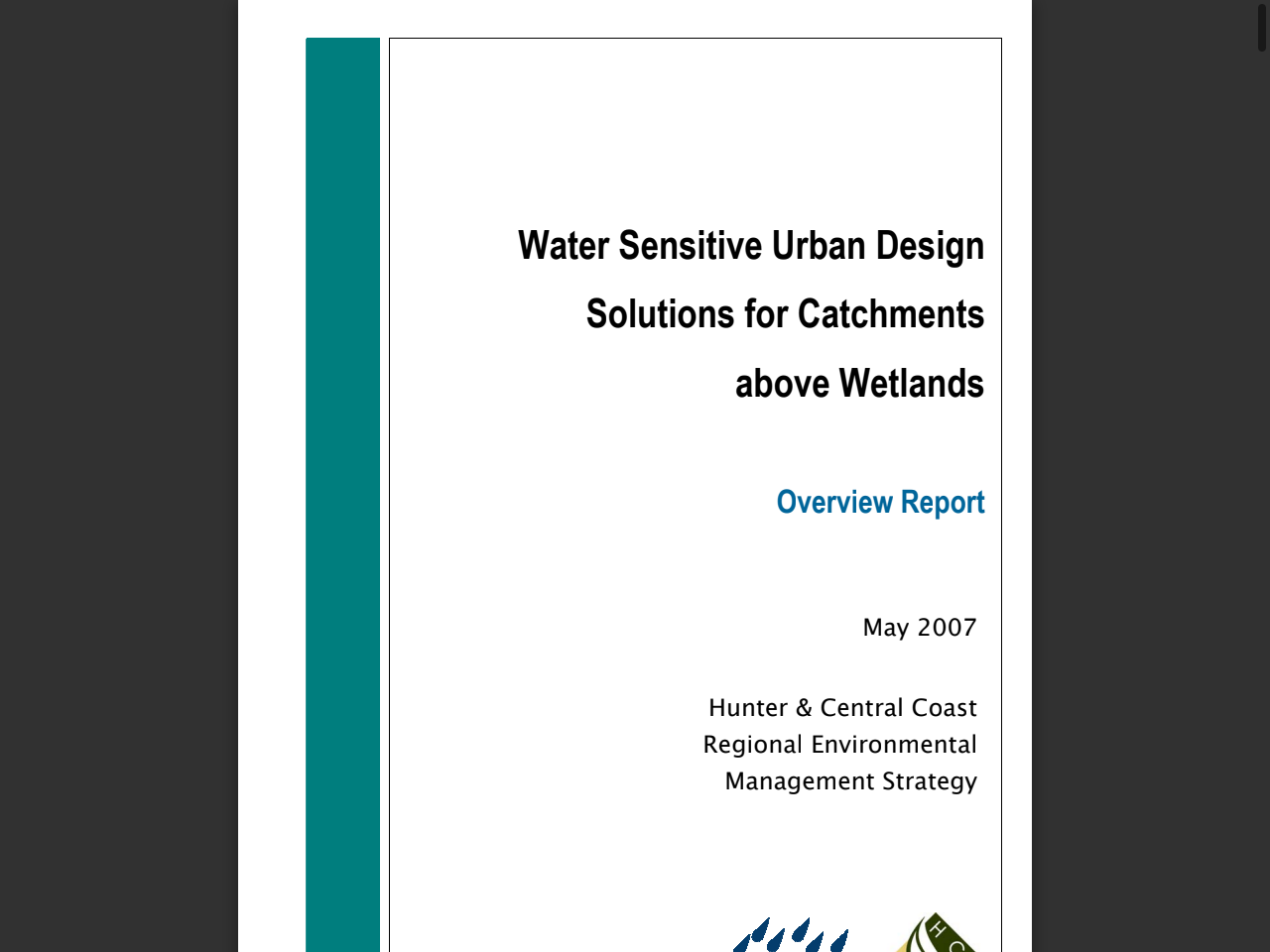 Preview of Water Sensitive Urban Design Solutions for Catchments above Wetlands - Hunter Joint Organisation, accessed July 13, 2025, 