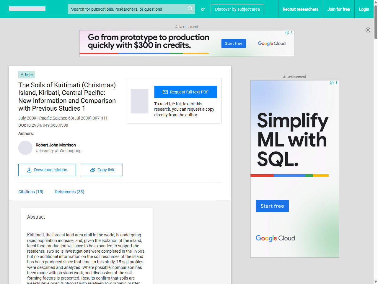 Preview of The Soils of Kiritimati (Christmas) Island, Kiribati, Central Pacific: New Information and Comparison with Previous Studies 1 | Request PDF - ResearchGate, accessed July 25, 2025, 