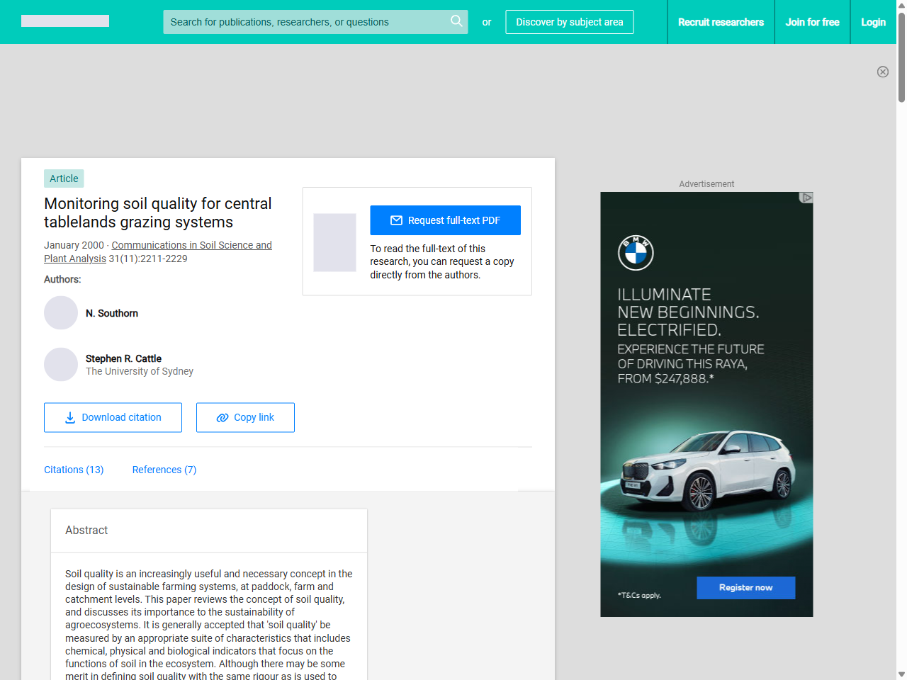 Preview of Monitoring soil quality for central tablelands grazing systems | Request PDF - ResearchGate, accessed May 12, 2025