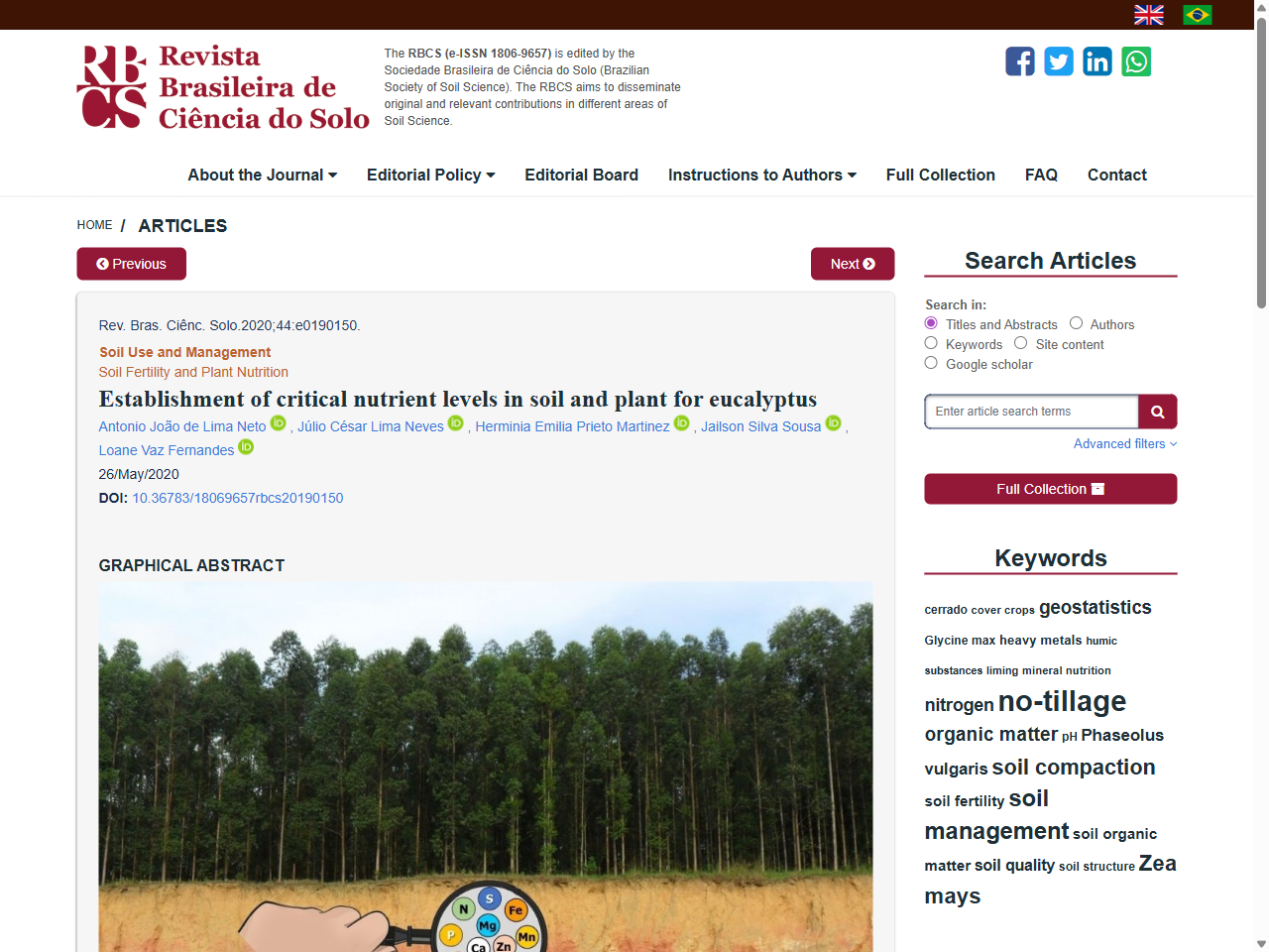 Preview of Establishment of critical nutrient levels in soil and plant for eucalyptus