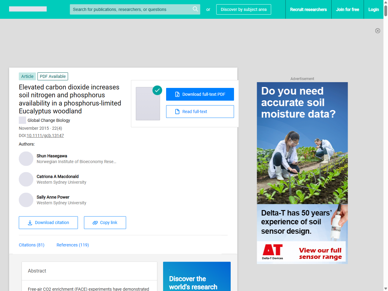 Preview of Soil microbial biomass, activity and community composition in adjacent native and plantation forests of subtropical Australia | Request PDF - ResearchGate
