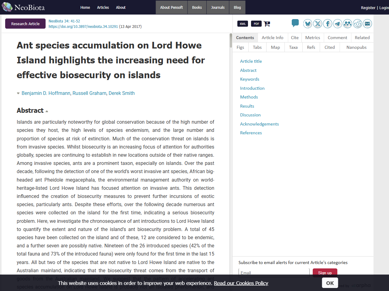 Preview of Ant species accumulation on Lord Howe Island highlights the increasing need for effective biosecurity on islands - NeoBiota, accessed August 2, 2025,