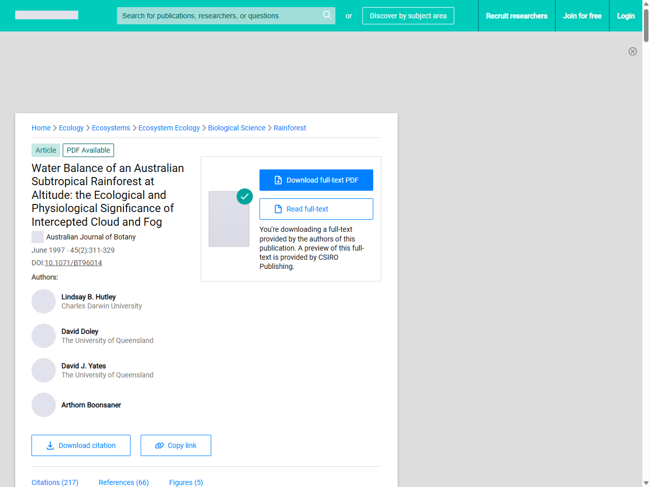 Preview of Paleobotany reframes the fiery debate on Australia's rainforest edges - PMC