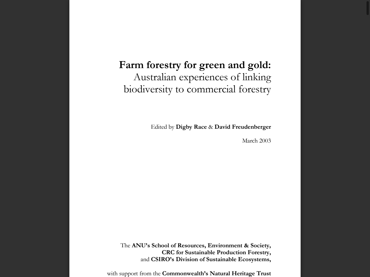 Preview of Fauna Conservation in Australian Plantation Forests – A Review ...