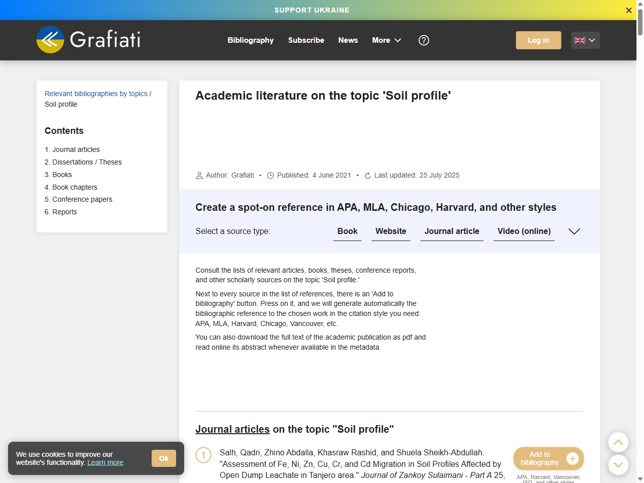 Preview of Bibliographies: 'Soil profile' - Grafiati, accessed May 15, 2025