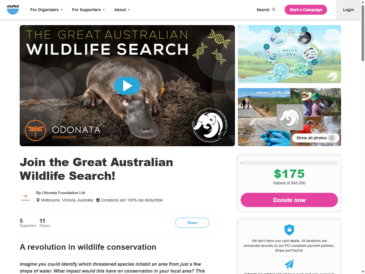 Preview of Join the Great Australian Wildlife Search! | Chuffed, accessed August 12, 2025