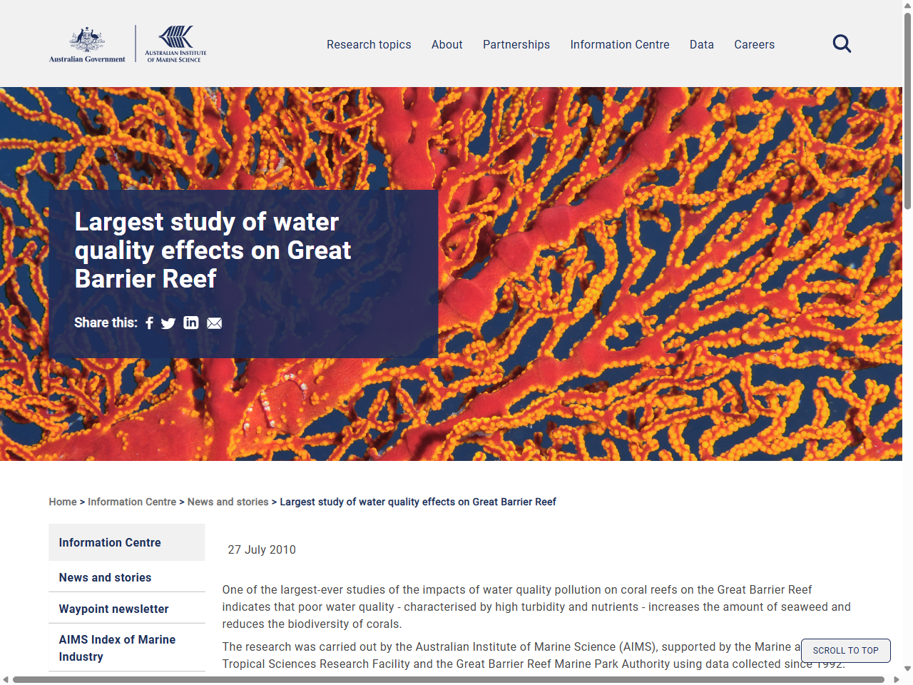 Preview of Largest study of water quality effects on Great Barrier Reef | AIMS, accessed August 2, 2025,